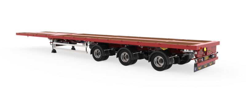 3-axle flat trailer triple extendable (245 tires)