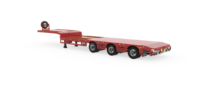 3-axle semi low loader double extender