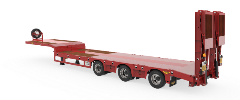 3-axle semi low loader with ramps