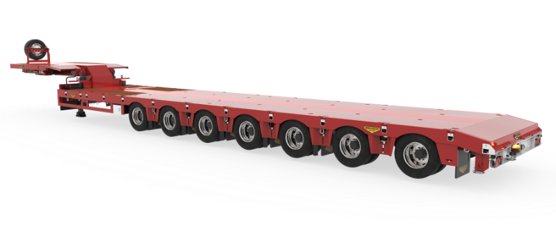 7-axle semi low loader double extender