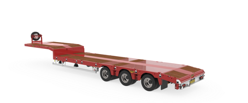 3-axle hydraulically steered semi low loader