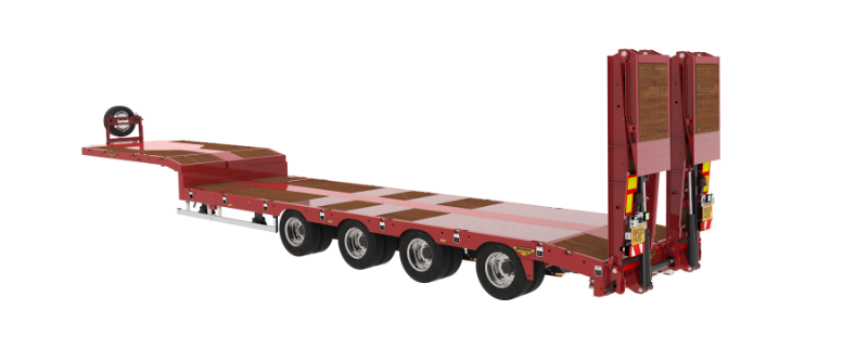 4-axle semi low loader with ramps