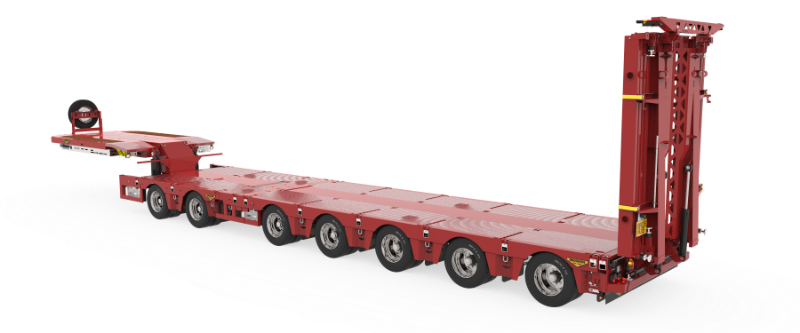 7-axle SL2 train semi low loader double extender