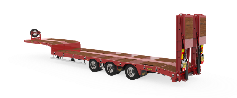 3-axle semi low loader with ramps