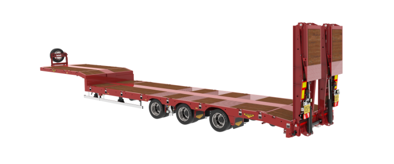 3-axle semi low loader with ramps