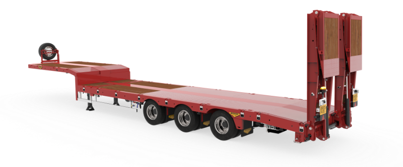 3-axle semi low loader with ramps