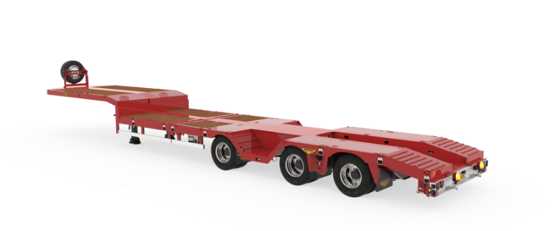 3-axle construction semi low loader