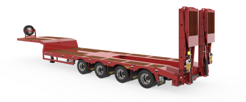 4-axle plant semi low loader non-extendable