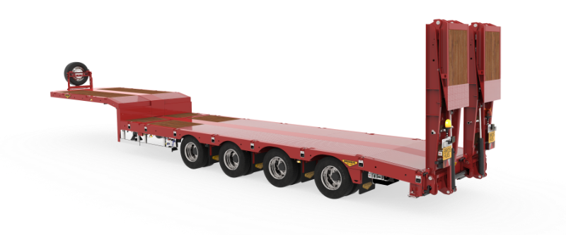 4-axle semi low loader with ramps
