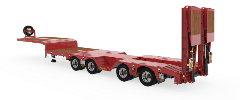 4-axle construction semi low loader with ramps