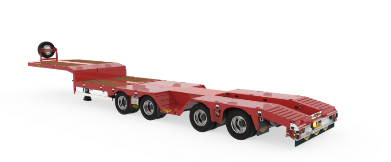 4-axle construction semi low loader